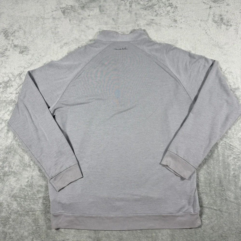 TravisMathew Mens XL Pullover Heather Grey Quarter-Zip Pima Cotton Blend Raglan